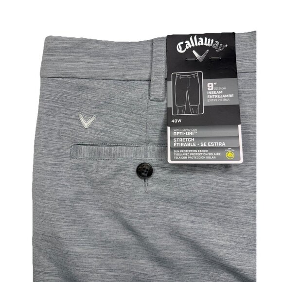 NWT‎ Callaway Men's Golf Shorts Size 40 Gray Opti-Dri Stretch 9" Inseam UPF 50 - Picture 6 of 9